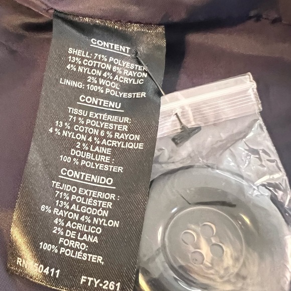 Women's Kensie Single Breasted Plaid Coat. Purple/Gold/Multi. Size Medium.‎ NWT. - Picture 12 of 13